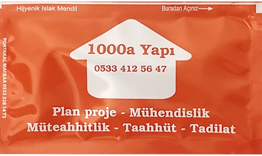 1000a Yapı — baskılı ıslak mendil baskı örneği