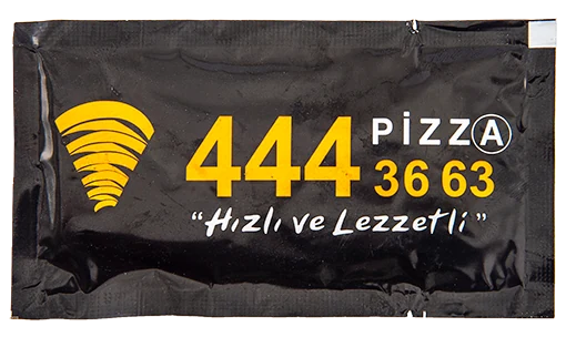 444 Pizza — baskılı ıslak mendil baskı örneği
