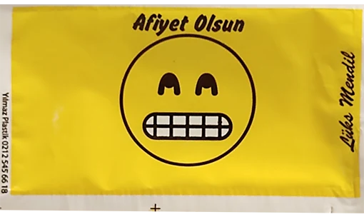 Afiyet Olsun / dişli gülümseme — baskılı ıslak mendil baskı örneği
