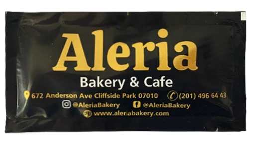 Aleria — baskılı ıslak mendil baskı örneği