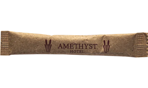 Amethyst Hotel — baskılı stick şeker baskı örneği