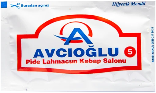 Avcıoğlu — baskılı ıslak mendil baskı örneği