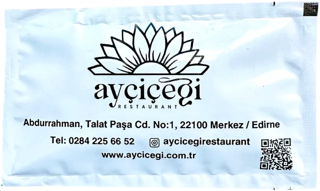 Ayçiçeği Restaurant logolu 7 × 12 cm baskılı ıslak mendil ambalajı