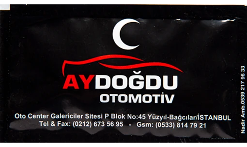 Aydoğdu Otomotiv — baskılı ıslak mendil baskı örneği