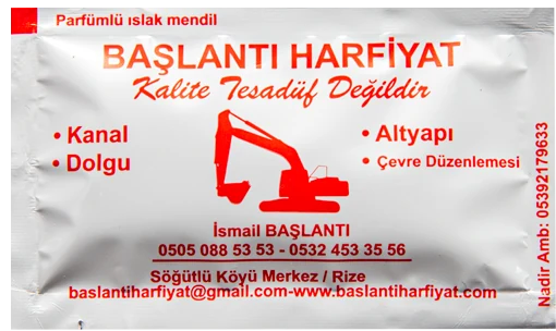 Başlantı Hafriyat — baskılı ıslak mendil baskı örneği