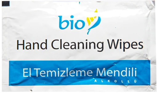Bio — baskılı ıslak mendil baskı örneği