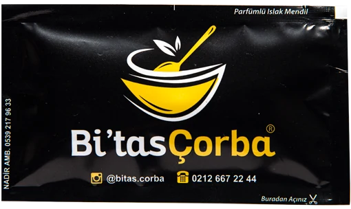 Bi’tas Çorba — baskılı ıslak mendil baskı örneği