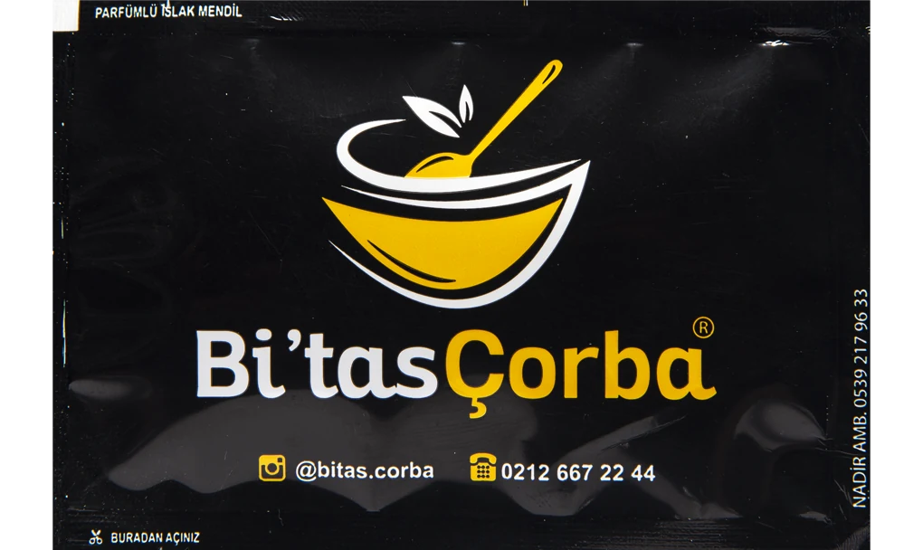 Bi’tas Çorba / özel ölçü — baskılı ıslak mendil baskı örneği