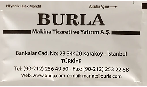 Burla — baskılı ıslak mendil baskı örneği