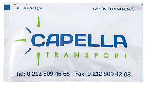 Capella Transport — baskılı ıslak mendil baskı örneği