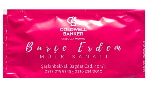 Coldwell Banker / Burçe Erdem — baskılı ıslak mendil baskı örneği