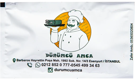 Dürümcü Amca — baskılı ıslak mendil baskı örneği