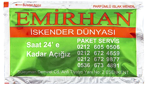 Emirhan İskender Dünyası — baskılı ıslak mendil baskı örneği