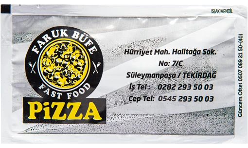 Faruk Büfe — baskılı ıslak mendil baskı örneği