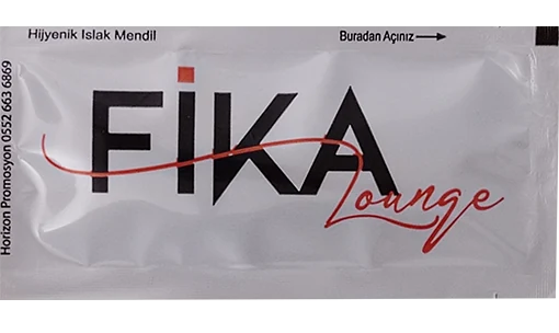 Fika Lounge — baskılı ıslak mendil baskı örneği