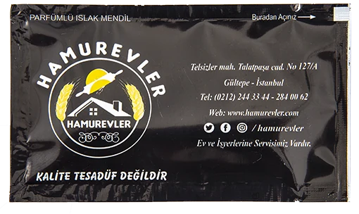 Hamurevler — baskılı ıslak mendil baskı örneği