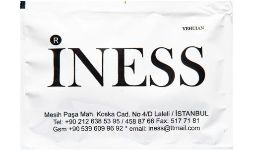 Iness — baskılı ıslak mendil baskı örneği