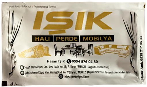 Işık — baskılı ıslak mendil baskı örneği