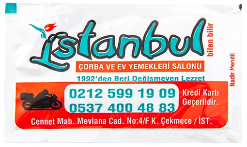 İstanbul Çorba — baskılı ıslak mendil baskı örneği