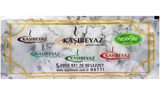 Kaşıbeyaz — baskılı ıslak mendil baskı örneği