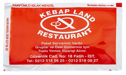 Kebap Land — baskılı ıslak mendil baskı örneği