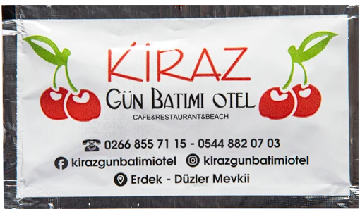 Kiraz Gün Batımı Otel — baskılı ıslak mendil baskı örneği