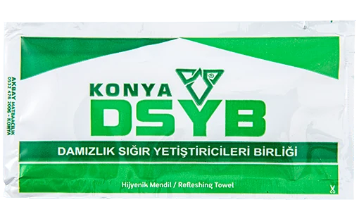 Konya DSYB / arka yüz — baskılı ıslak mendil baskı örneği