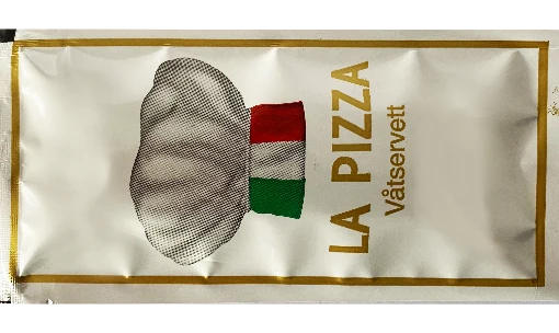 La Pizza / beyaz baskı — baskılı ıslak mendil baskı örneği