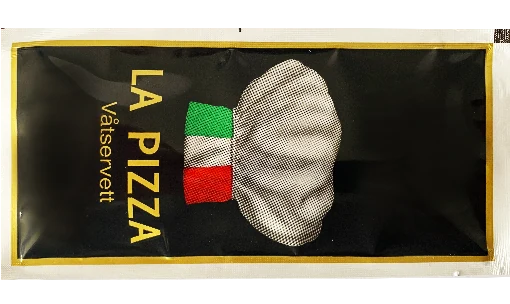 La Pizza / siyah baskı — baskılı ıslak mendil baskı örneği