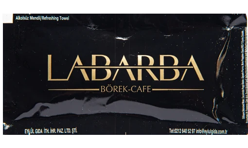 Labarba — baskılı ıslak mendil baskı örneği