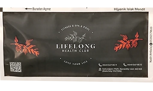 Lifelong — baskılı ıslak mendil baskı örneği