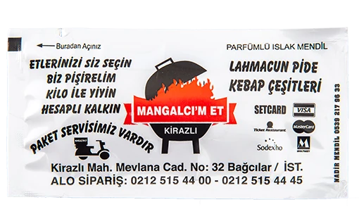 Mangalcımet — baskılı ıslak mendil baskı örneği