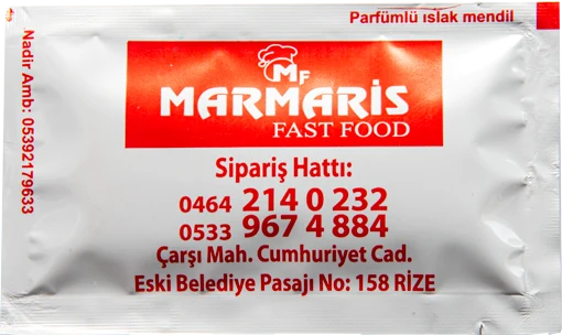 Marmaris — baskılı ıslak mendil baskı örneği