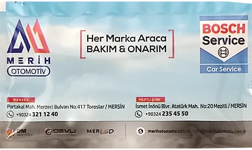 Merih Otomotiv / farklı baskı — baskılı ıslak mendil baskı örneği