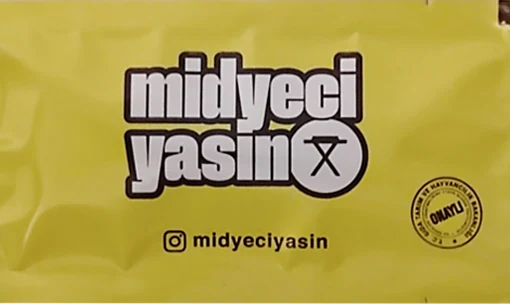 Midyeci Yasin / ön yüz — baskılı ıslak mendil baskı örneği