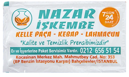Nazar İşkembe — baskılı ıslak mendil baskı örneği