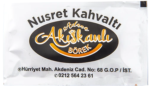 Nusret Kahvaltı Akışkanlı Börek — baskılı ıslak mendil baskı örneği