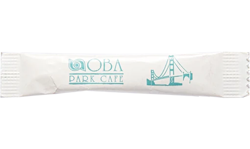 Oba Park Cafe — baskılı stick şeker baskı örneği