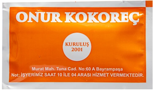 Onur Kokoreç — baskılı ıslak mendil baskı örneği