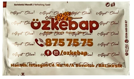 Özkebap — baskılı ıslak mendil baskı örneği