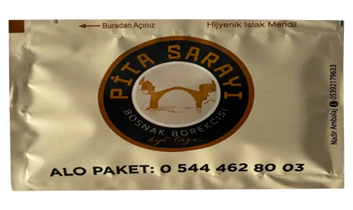 Pita Sarayı — baskılı ıslak mendil baskı örneği