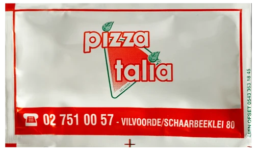 Pizza Italia / ön yüz — baskılı ıslak mendil baskı örneği