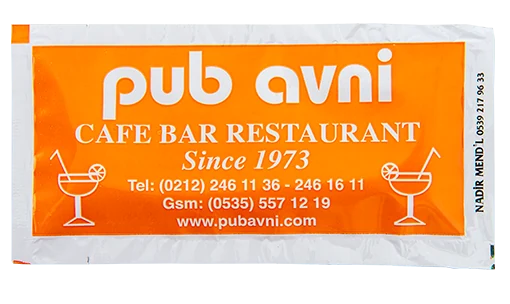 Pub Avni — baskılı ıslak mendil baskı örneği