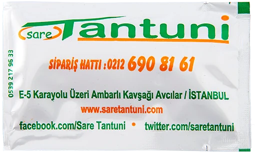 Sare Tantuni / arka yüz — baskılı ıslak mendil baskı örneği