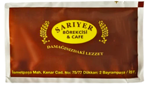 Sarıyer Börekçisi — baskılı ıslak mendil baskı örneği