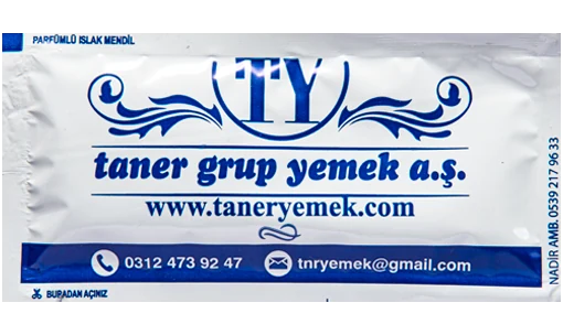 Taner Grup — baskılı ıslak mendil baskı örneği