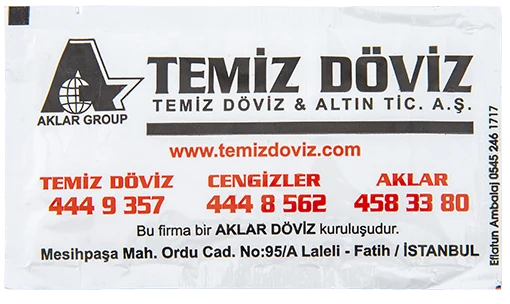 Temiz Döviz — baskılı ıslak mendil baskı örneği