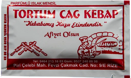 Tortum Cağ Kebap — baskılı ıslak mendil baskı örneği