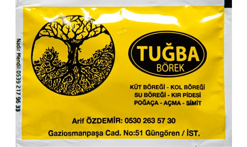 Tuğba Börek — baskılı ıslak mendil baskı örneği