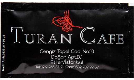 Turan Cafe — baskılı ıslak mendil baskı örneği